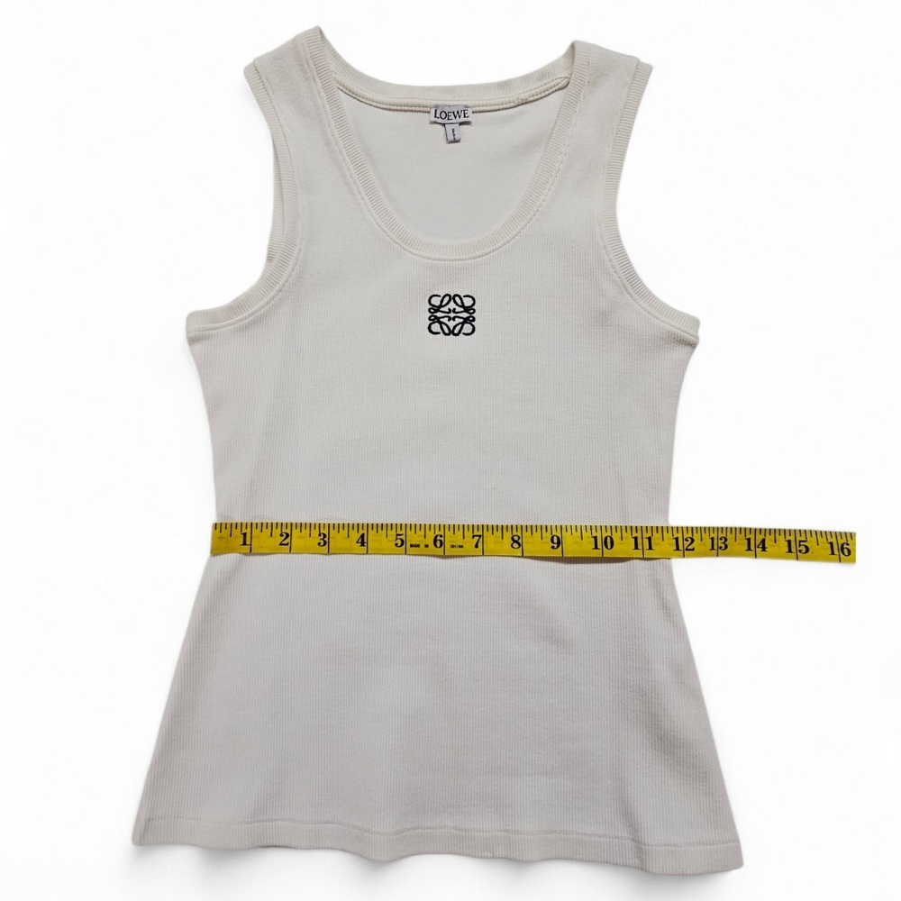 Loewe Anagram Ribbed Knit Tank Top In White Women's Size Medium - Picture 8 of 10